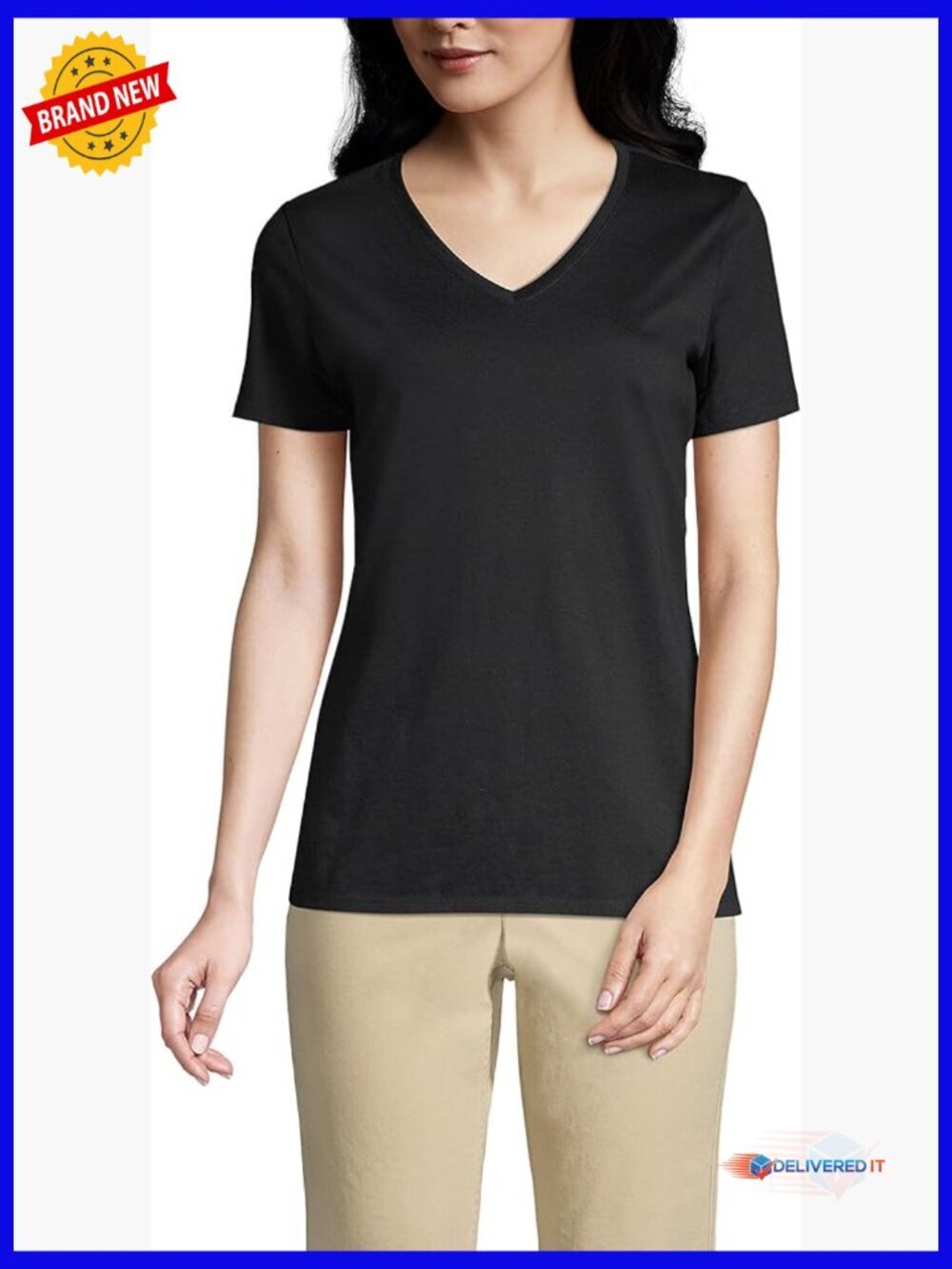 Women's Relaxed Supima Cotton V-Neck Tee - Short Sleeve